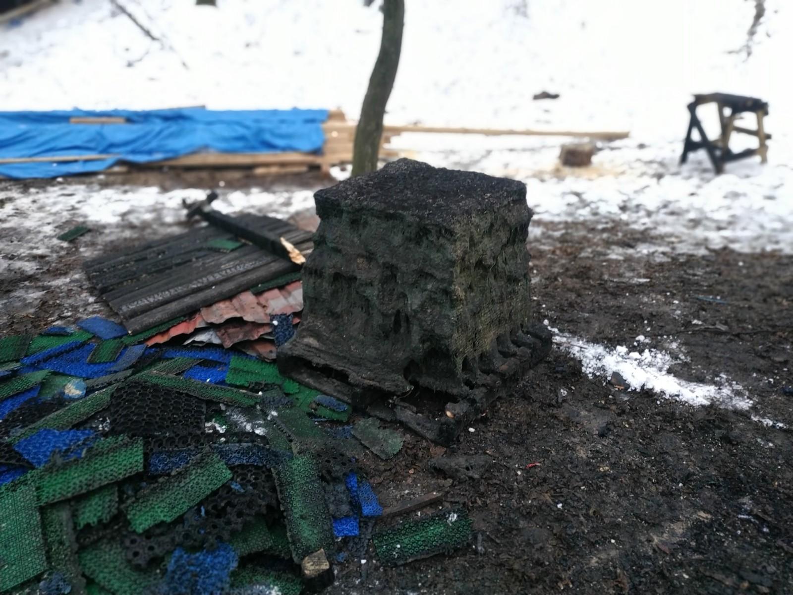 У Голосіївському парку спалили дерев’яний атракціон, проти якого виступали жителі району