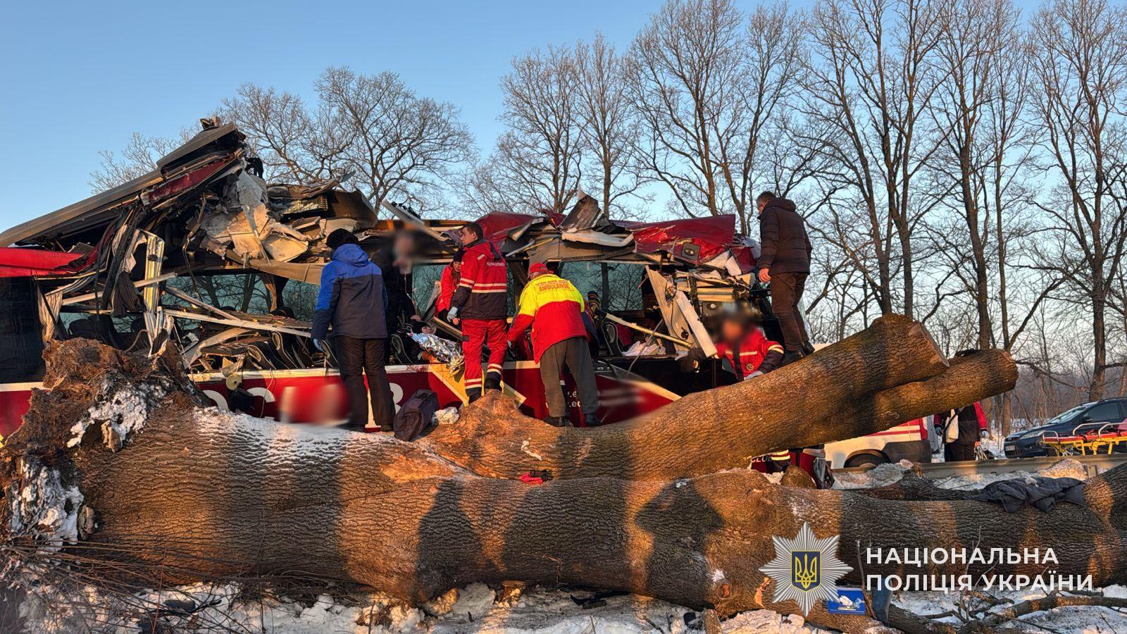 Автобус Відень-Київ врізався в дерево на Львівщині: постраждали 9 людей